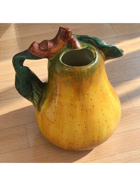 Vintage Sakura Sonoma Pear Pitcher Hand Painted Ceramic Fruit Decor